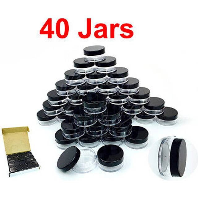 Beauticom 40pcs 10 Gram 035 oz Plastic Pot Jars  BPA Free Clear Round Acrylic Container for Travel  Cosmetic  Makeup  Bead