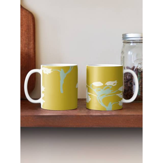 (dried flowers teal and ecru on yellow-491) Coffee Mugs 11oz You are enough Ceramic Mug Cute Novelty Christmas Gifts