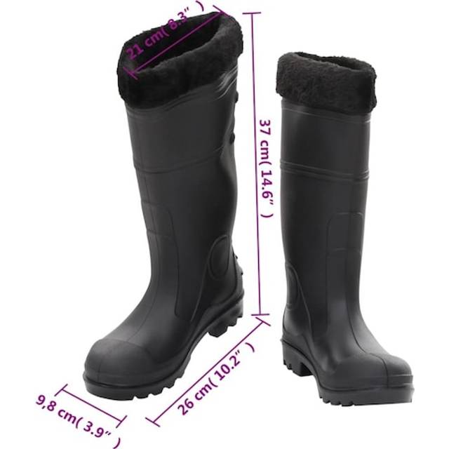 vidaXL Rian Boots with Removable Socks Black Size 38 PVC