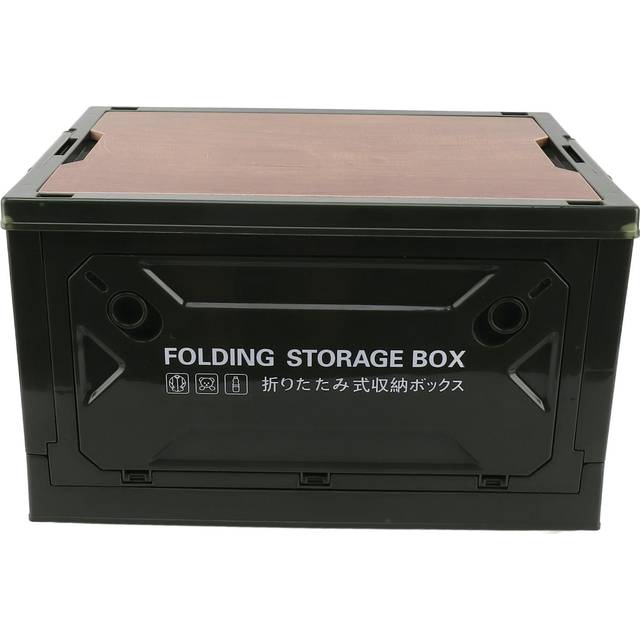 Collapsible Camping Storage Box Pulley Design Waterproof 5 Sides Opening Camping Folding Storage green