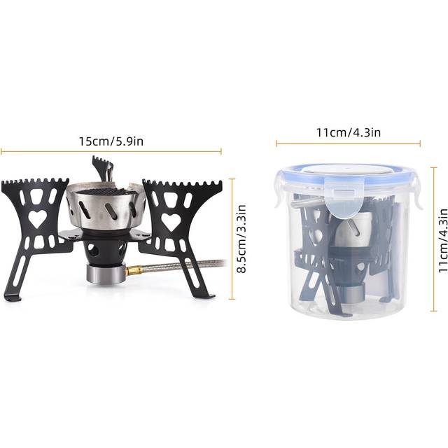 Camping Stove High-Altitude Infrared Portable Gas Stove for Outdoor Hiking Lightweight and Foldable Without Ignition Button silver