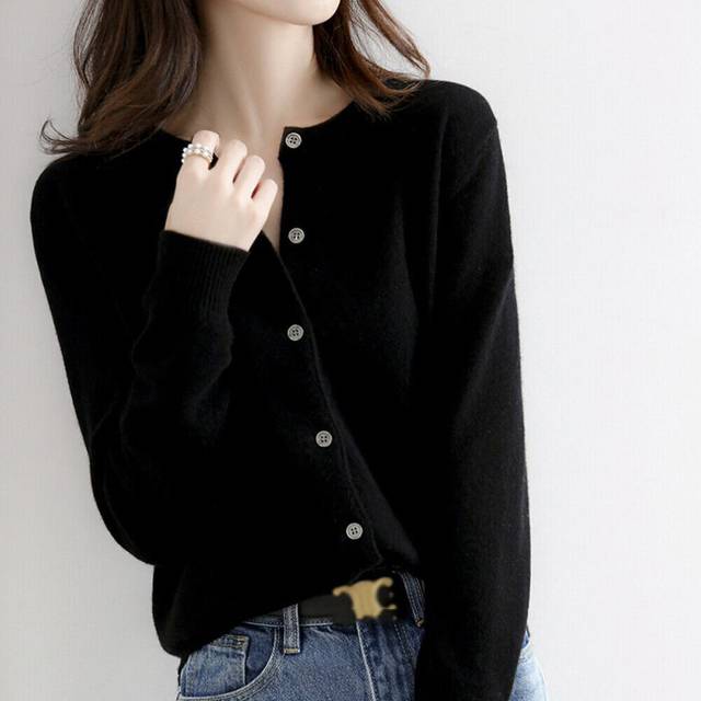 (Black, UK 16/18 (Tag XXL)) Womens Cardigan Soft Long Sleeve Spring Autumn Ladies Knitted Top Size 6-18 UK