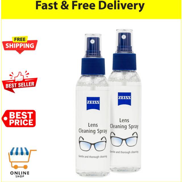 Lens cleaning spray, twin pack for cleansing optical surfaces, glass and plastic