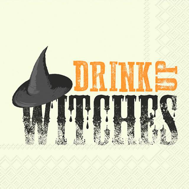 Ideal Home Range 3-Ply Paper Beverage/Cocktail Napkins  20-Count  10 x 10-Inches Folded  Drink Up Witches