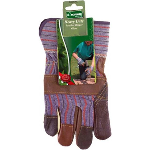 Heavy Duty Leather Palm Rigger Gardening Gloves Safety Work Gauntlets One Size