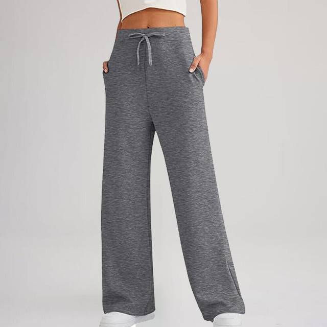 (Charcoal Grey, L = 10) Ladies Gym Bottoms Drawstring Ladies Trousers Womens Joggers Jogging Pants UK