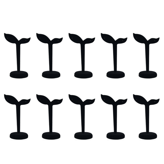 10X Velvet Earring Display Stand Props Stud Earrings Holder Rack Storage 12CMx7CM(Black)