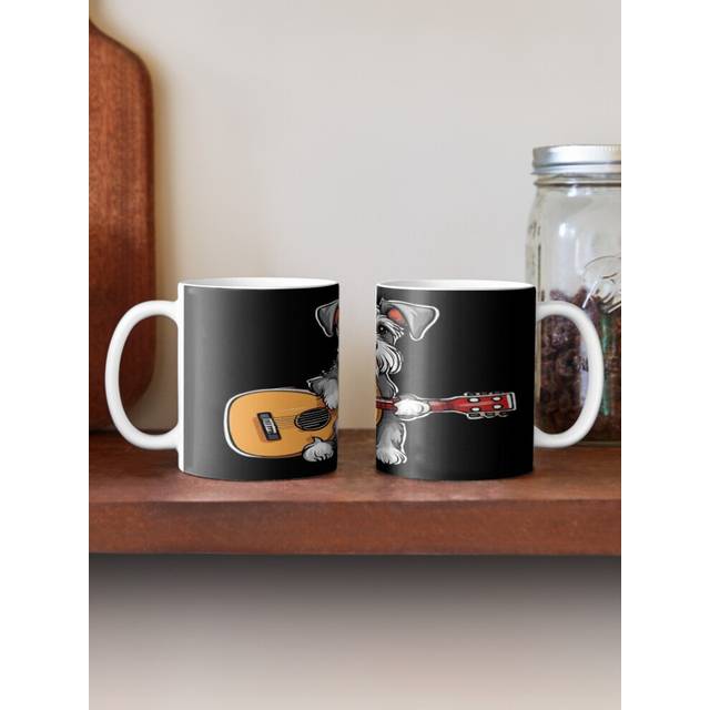 (Cute Schnauzer Ready to play guitar-460) Coffee Mugs 11oz You are enough Ceramic Mug Cute Novelty Christmas Gifts