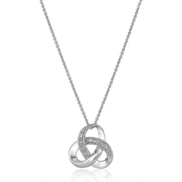 (Colour, One size) Sterling Silver Diamond Accent Knot Pendant Necklace , 18&quot;