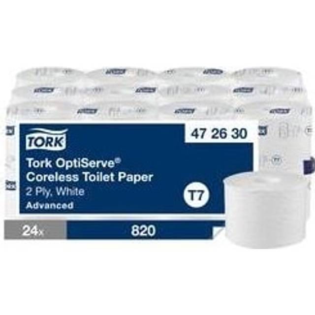 Tork OptiServe Toilet Paper Rolls 2 Ply Coreless 472630 24 Rolls of 820 Sheets