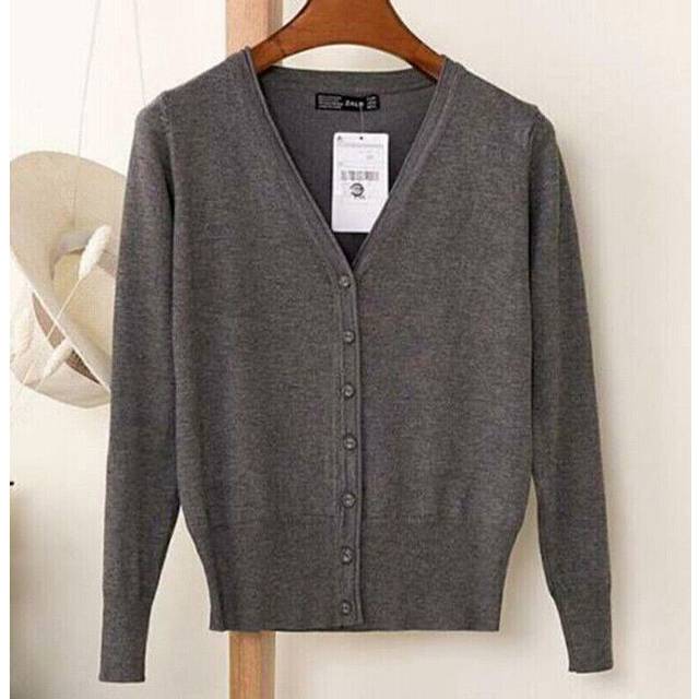 (Dark Grey, S/UK 8) Womens Cardigan Long Sleeve Ladies Knitted Top Outwear Cardigans Plus Size 8-24