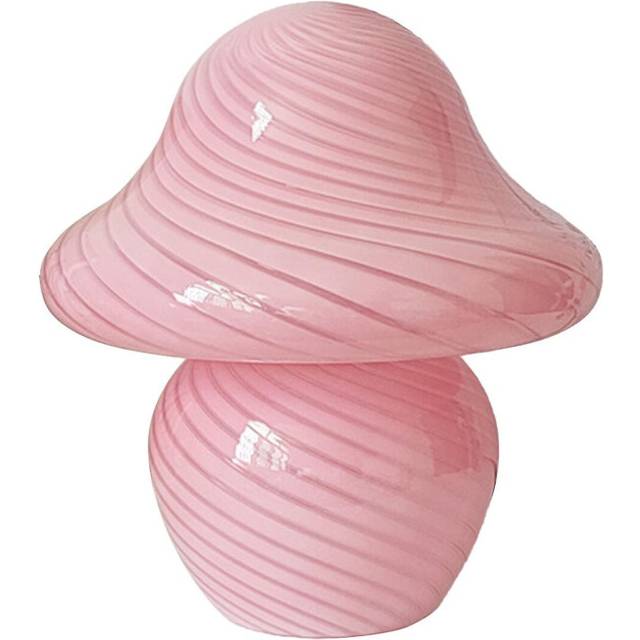 (pink, One size) Big Discount 30% Korean Ancient Style Mushroom Lamp Ins Cute Atmosphere Lamp Handmade Glass Bedside Lamp Bedroom Lamp Decorative Smal