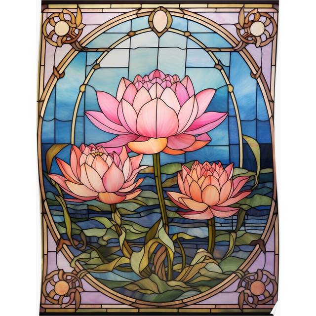 "(Three Lotus Flowers=303) Posters 16x20"" or 18x18inch Wall Art Living Room Bedroom DÃ©cor Print"
