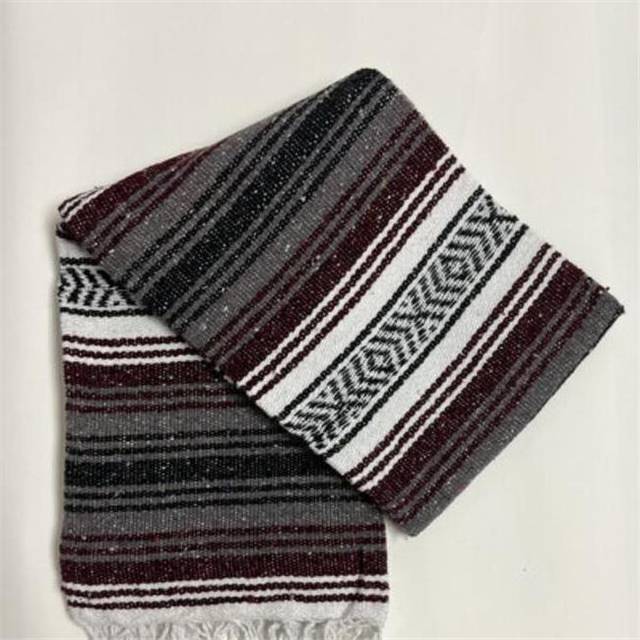 Maxam GFMBLWINE 72 x 48 in. Handwoven Mexican Blanket, Wine