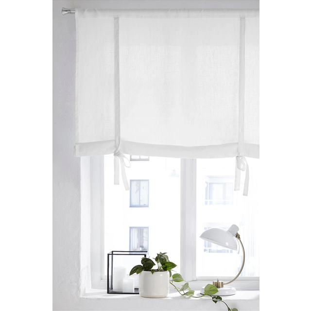 Ellos Home - Roll up-gardin i tvättat lin Candice - Vit