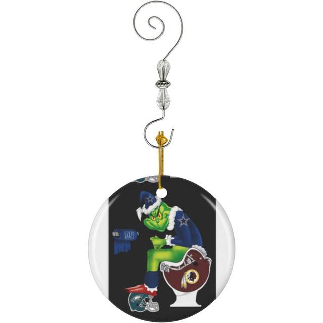 (Christmas Santa Ny State Toilet Paper-5961) Christmas Ornaments Ceramic Charm with Hook Crystal Handmade Xmas Tree Decorations KeepsakeÂStocking Stu