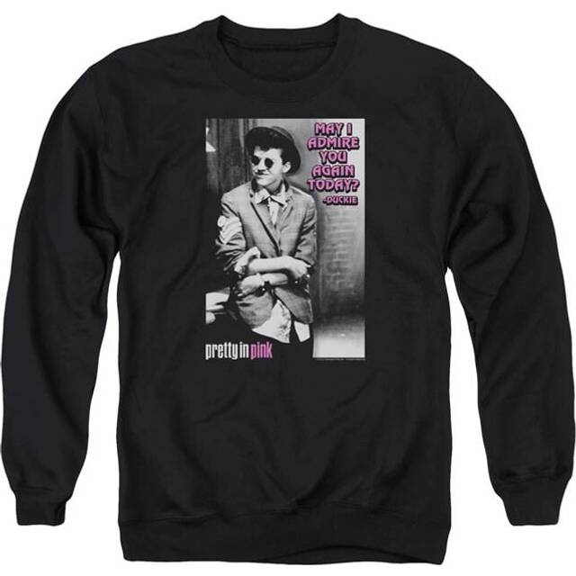 Trevco Sportswear PAR258-AS-4 Pretty In Pink Admire Adult Crewneck Sweatshirt, Black - Extra Large