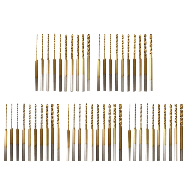 Micro-Twist Drill Bit Set - 50Pcs 0.6mm-2.2mm Tiny 2.35 Shank HSS Mini Engraving Bits Hole Drilling Tool