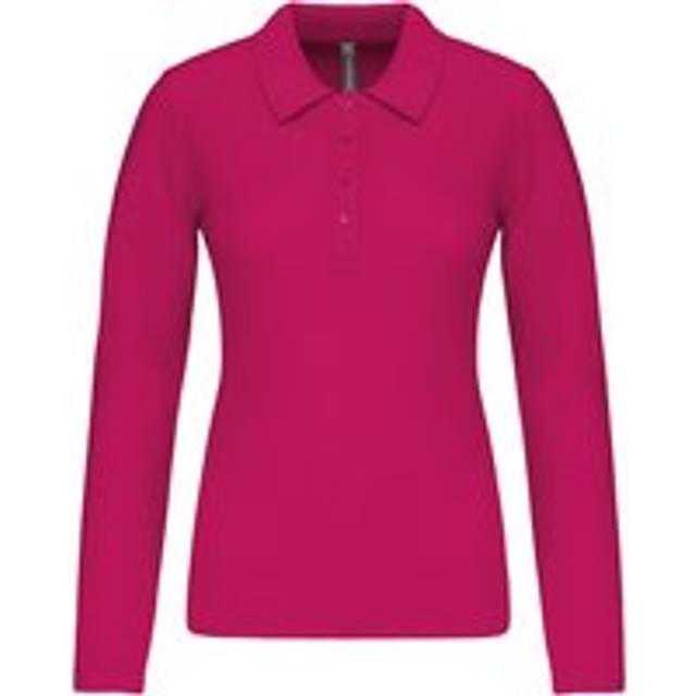 Women's long-sleeve polo Kariban Piqué - Rose