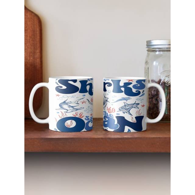 (protect the sharks save the ocean-8433) Coffee Mugs 11oz dream big Ceramic Mug Cute Novelty Christmas Gifts
