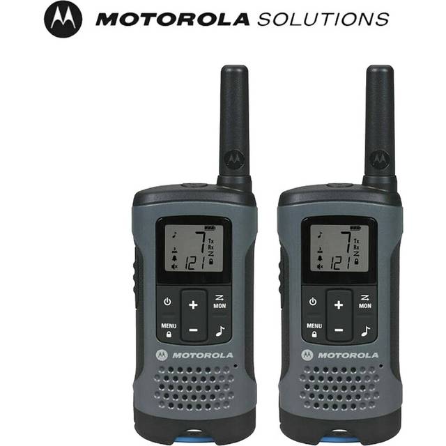 (T200 a pair) Motorola  T200TP T200 22 Channel long range 20mile Rechargeable Two-Way Radio Gray walkie talkie