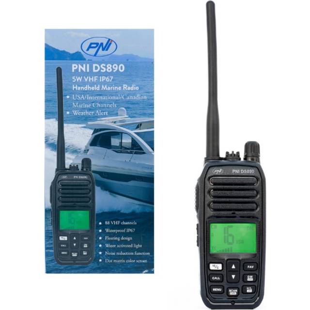 Pni ds890 portable marine radio roger beep dual watch scan call ncr ip67