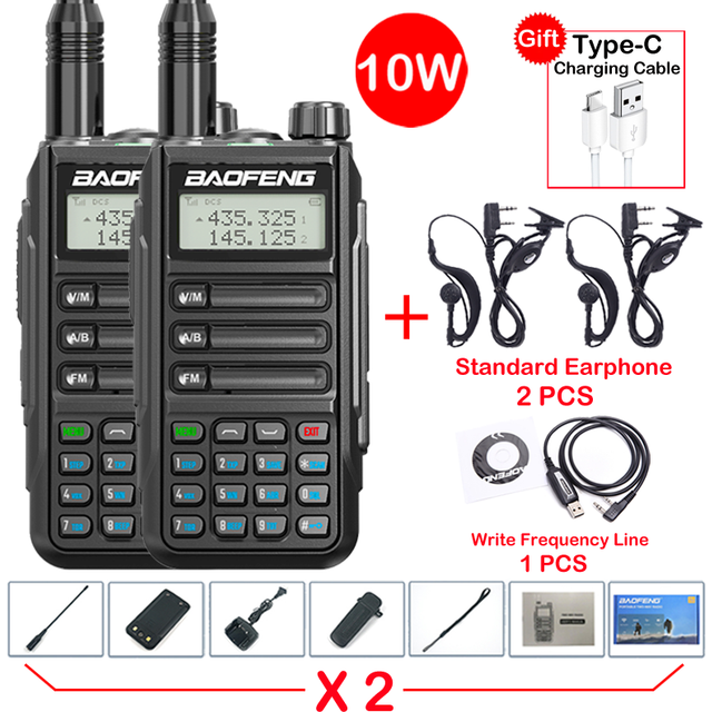 (2Pcs-V2 Green 2) 2PCS Baofeng UV16 Max V2 IP68 Waterproof Walkie Talkie High Power Ham CB Radio Upgrad Of UV9R UV5R Pro Two Way Radio 50KM Range