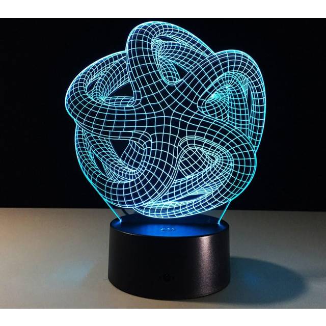 Artistic Abstraction Modern 3D USB Night Light Colorful Color Changing LED Desk Table Light Lamp for Home Bedroom Decoration