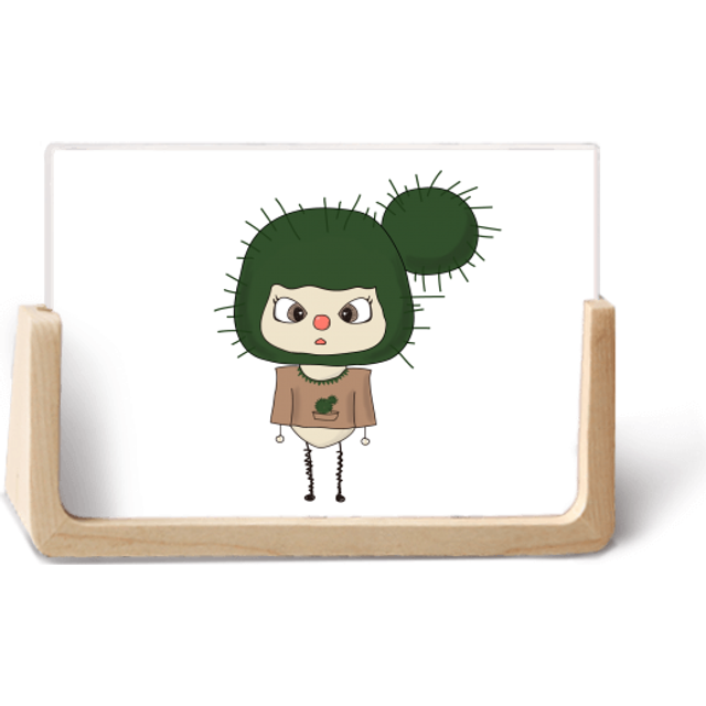 Cactus Green Sand Water Dangerous UU Photo Wooden Photo Frame Tabletop Display
