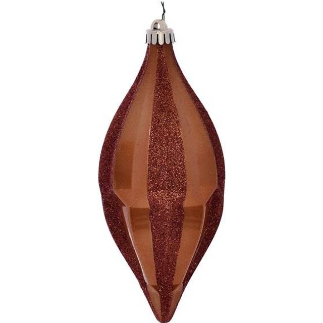 10 in. Copper Candy Glitter Shuttle Ornament - 2 per Bag