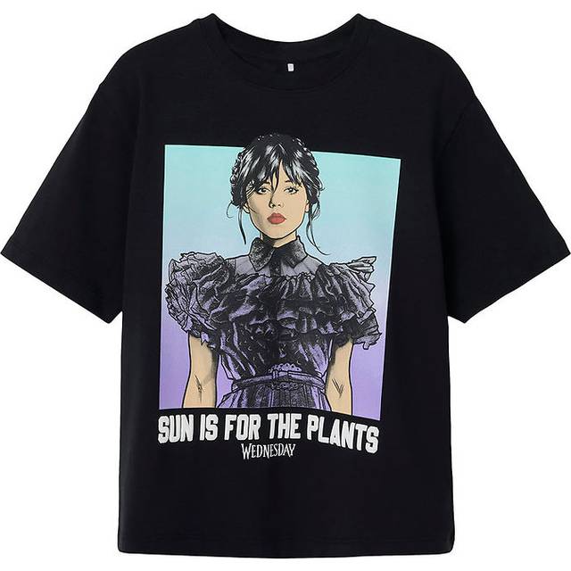 Name It T-shirt - NkfFarra - Wednesday - Svart m. Tryck - Name It - 13-14 år (158-164) - T-shirt