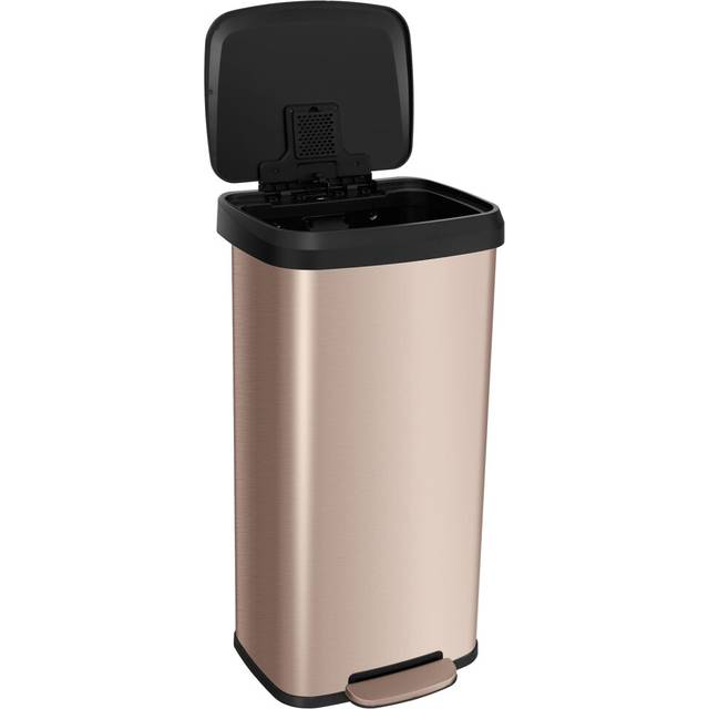 68L Recycling Pedal Bin Stainless Steel Kitchen Bin w/Lid Handle-Gold
