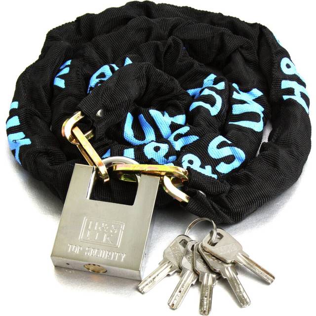 H&S 6mm x 1.2m Heavy Duty Bike Bicycle Cycle Chain Lock PadLock (6mm Dia x 1200mm Length)