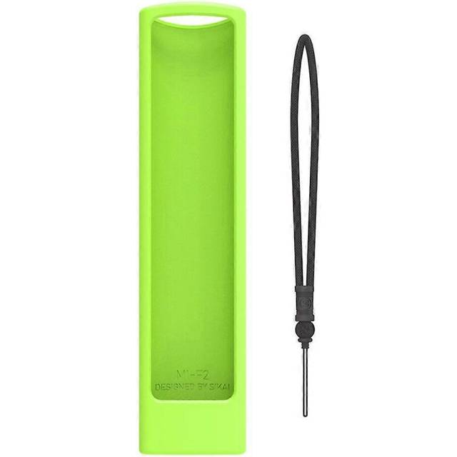 (Fluorescent green) Protective Silicone Case Voice Remote Shockproof Cover Sleeve for TV F2 Fire