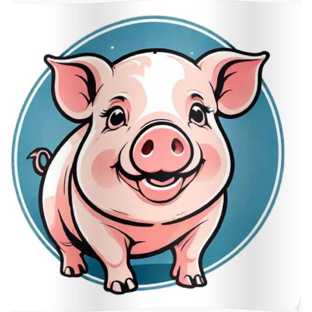 "(Cute Cartoon Pig Icon=3332) Posters 16x20"" or 18x18inch Wall Art Living Room Bedroom DÃ©cor Print"