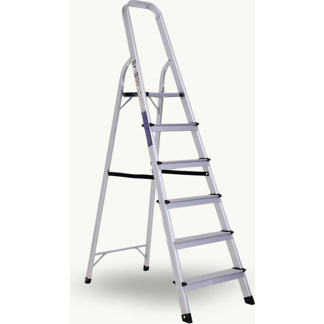 (6 Step Ladder) Portable Small Step Ladder - Multi Purpose Step Ladders with Non-Slip Wide Steps and Handrail, Compact Functional Design for Home