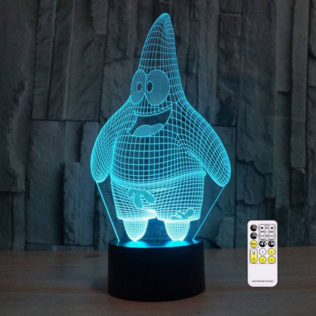 3D Optical Illusion Pug Dog Sensor Night Light with Smart Touch & Remote 7 Colors Change Dimmable Function Atmosphere Lamp for Kids Friends Birthdays
