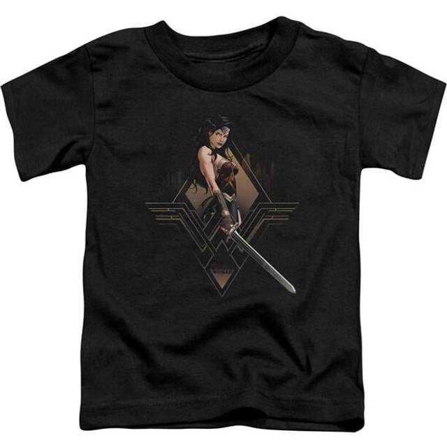 Trevco Sportswear BVS137-KT-1 Batman vs Superman City Girl Toddler Short Sleeve T-Shirt, Black - Large 4T