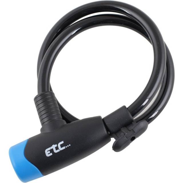 (1800 MM, Black / Blue) ETC Coil Cable Lock