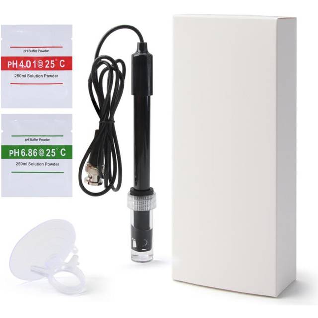 PH Ersättningssond Akvarium Hydroponic Laboratory Elektrod PH Meter Sond BNC Connector PH Meter svart