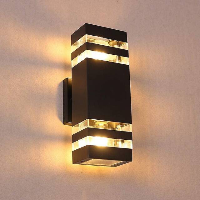 (As show, One size) Outdoor Wall Sconces, Black Waterproof Exterior Porch Light, Patio Up And Down Modern Wall Lamp(1 Lights)