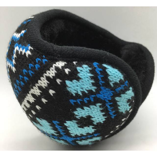 (Blue) Warm the cold winter knitting jacquard earmuffs fashionable men and women