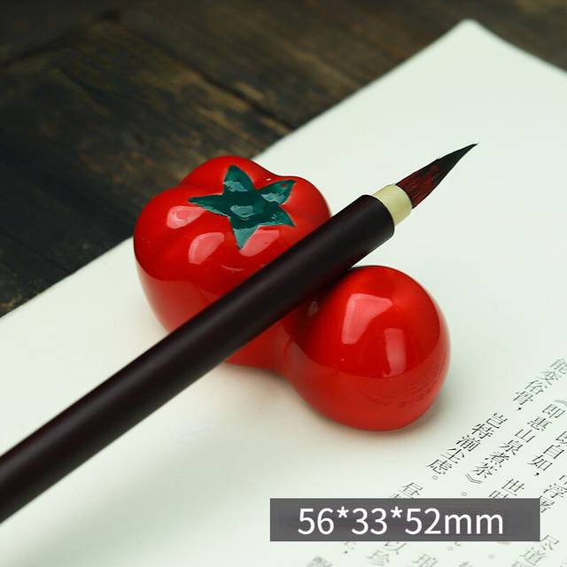 (Tomato) Ceramics Pens Stand Holder Animal Kawaii Goose Cat Panda Chinese Writing