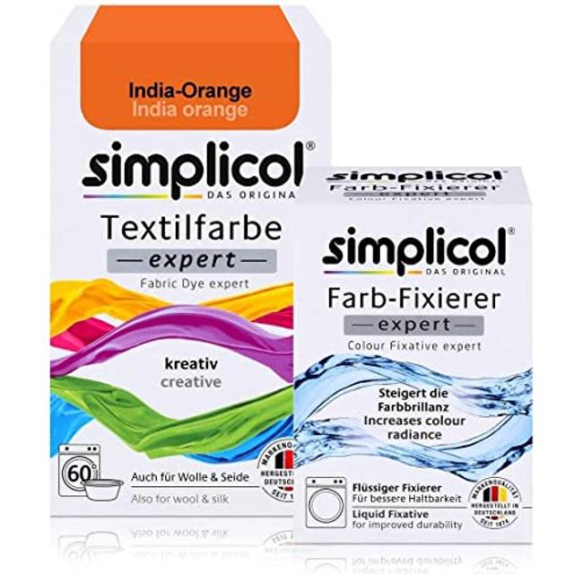 Simplicol tygfärg expert + färgfixer kombi-pack Indien-orange 1702