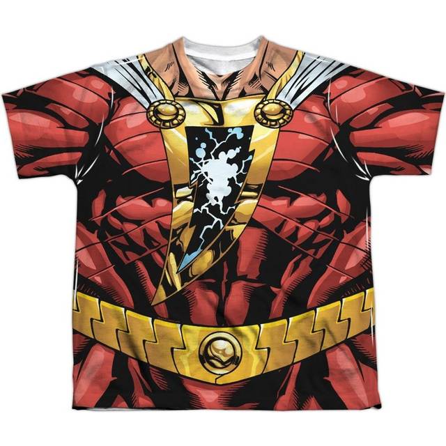 Trevco Sportswear JLA791-YTPP-2 JLA Shazam Uniform Youth Short Sleeve T-Shirt, White - Medium