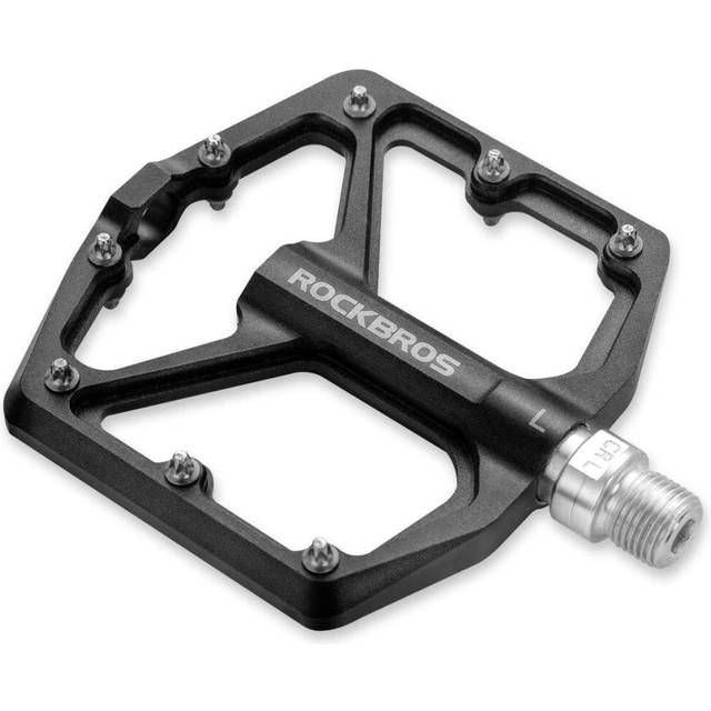 ROCKBROS Bike Pedals, Aluminum Mountain Bike Pedals, 9/16 Inch Bicycle Pedals Anti-Slip Durable Sealed Bearing Black Red Blue for MTB Road Bike