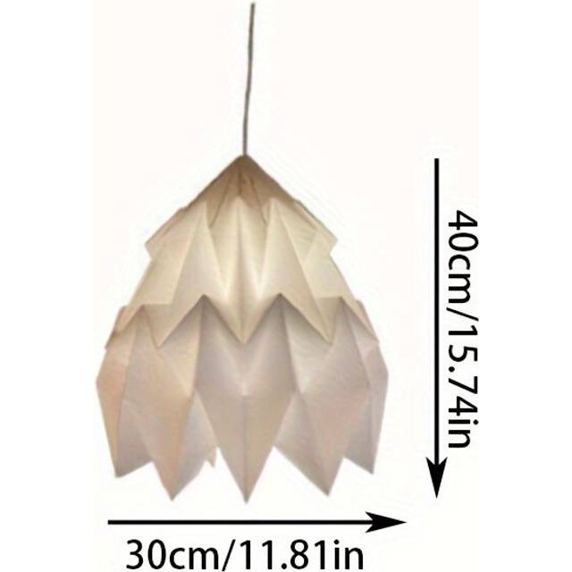 (Type-D) Modern Foldable Origami Lantern Pendant Lamp Shade, White Paper Light Cover