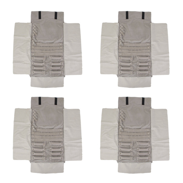 4X Luxury Velvet Jewellery Roll Ring Earrings Bracelet Display Organizer Pouch Grey