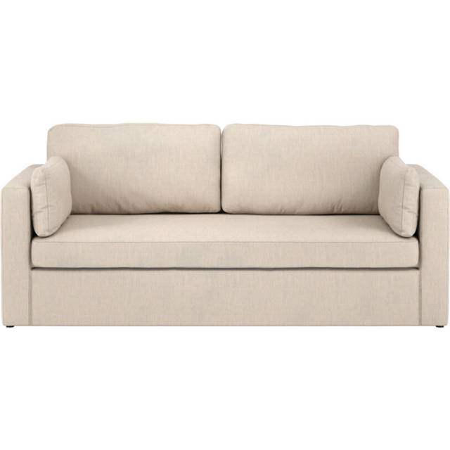 Newport Stone 3-Seater Sofa - Linen Blend, Scatter Cushions