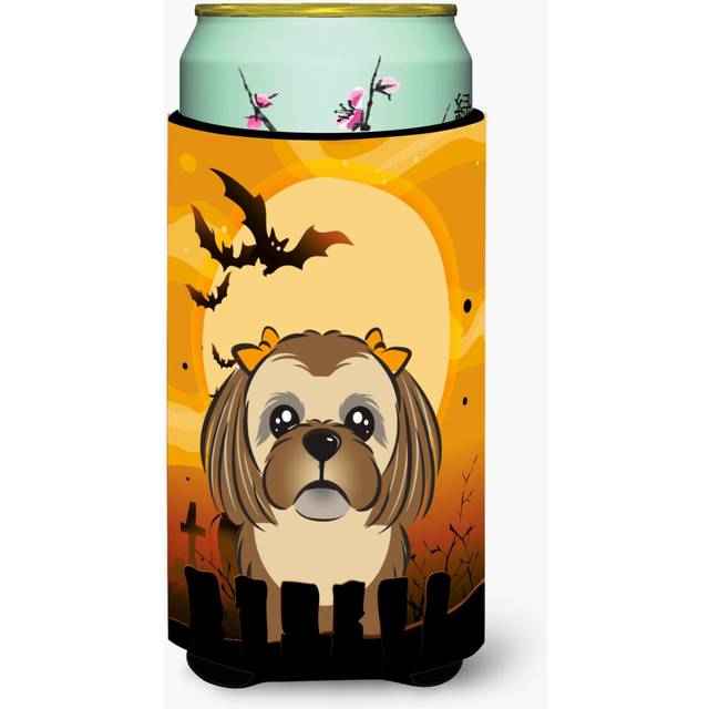 Caroline's Treasures Halloween Chocolate Brown Shih Tzu Tall Boy Koozie Hugger  Multicolor